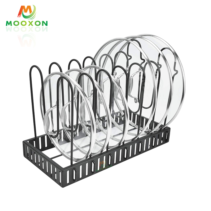 High Quality Adjustable Pot Organizer Kitchen Storage Holder Standing Type Pan Rack 