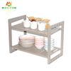 Extendable 2 Tier Plastic Organizer Kitchen Storage Shelf Under Sink Rack
