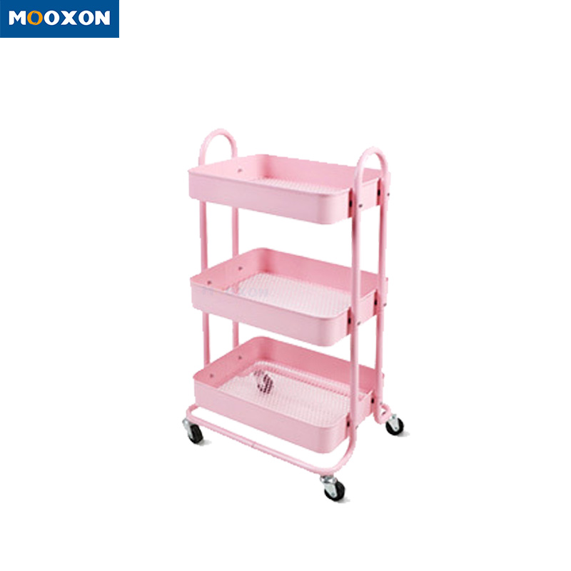 Multifunctional Kitchen Rolling Home Mesh Utility Storage Trolley Cart 