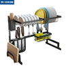 Stainless Steel Black 65cm Over Sink Organizer Kitchen Storage Drying Dish Rack 
