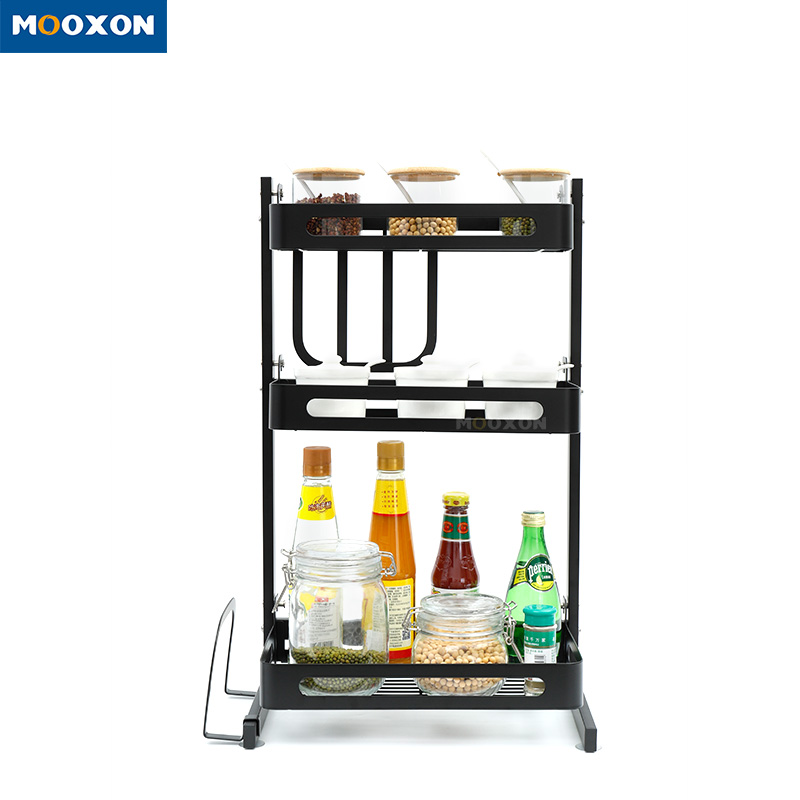 Home Furniture Standing Kitchen Spice Storage Basket Jars Rack Holder