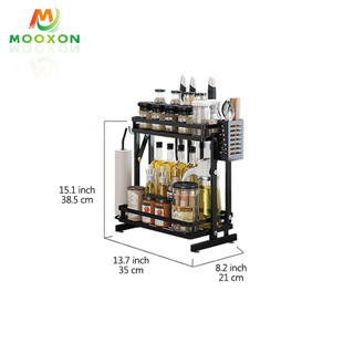 Fold Spice Holder Stainless Steel Kitchen Storage Rack Spice Rack