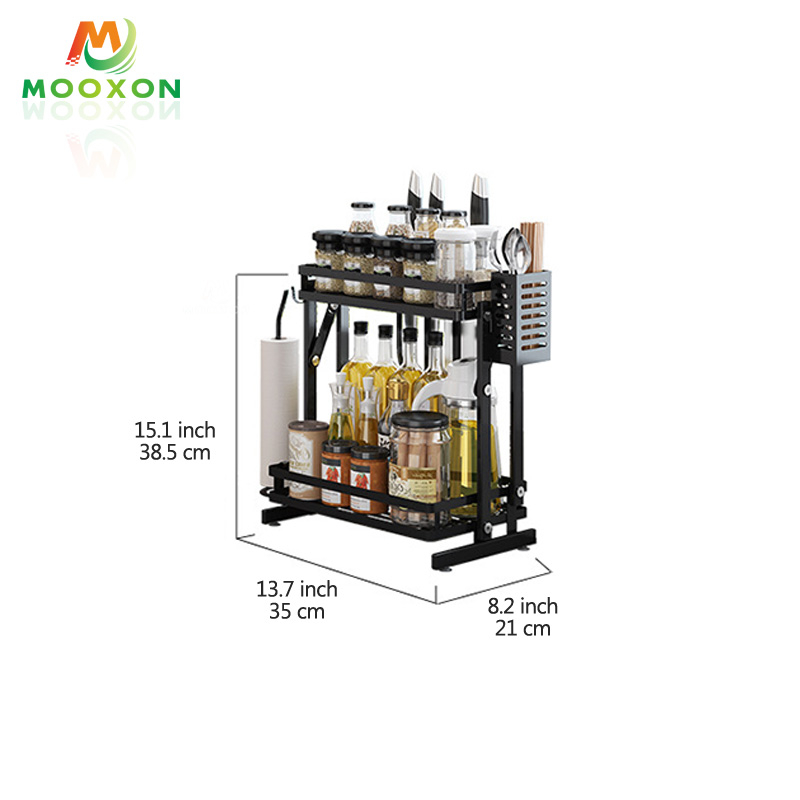 Fold Spice Holder Stainless Steel Kitchen Storage Rack Spice Rack