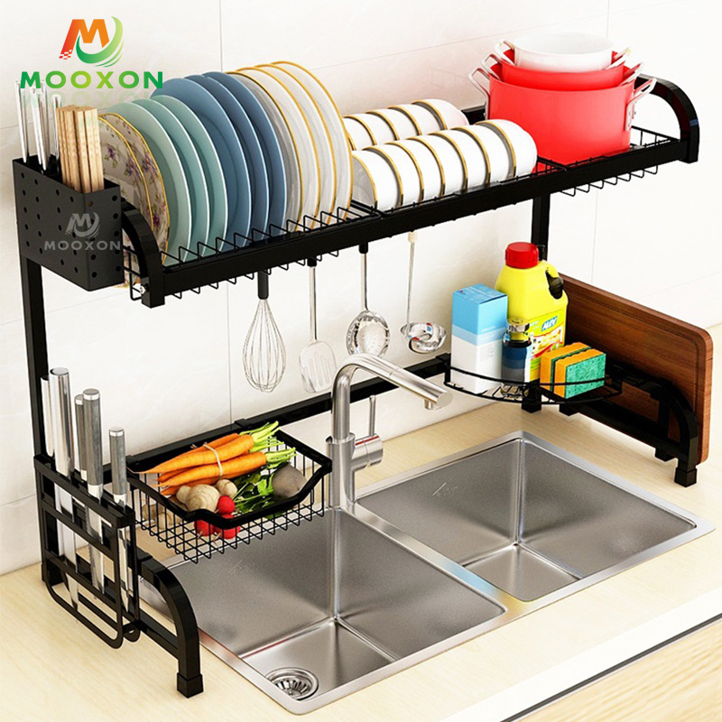 Dish Drainer Rack Holder Black Stainless Steel Kitchen Sink Rack 