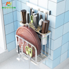 304 Stainless Steel Drying Rack Utensil Holders Kitchen Storage Knife Block Set 