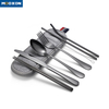 Convenient 7 Pieces Stainless Steel Camping Utensils Forks Spoons Knives Set 