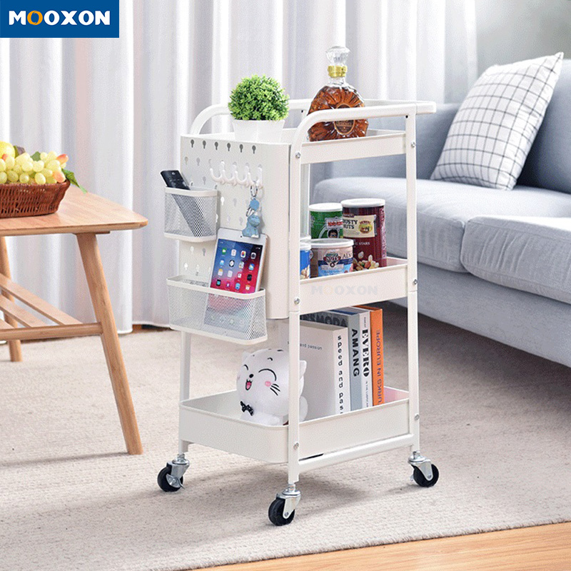 Carbon Steel Office Cabinet Cosmetic Storage Trolley Cart With Wheels