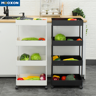 3 Tier Movable Home Kitchen Organizer Shelf Storage Rack RollingTrolley Cart