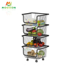 Kitchen Stackable Organizer Basket Vegetable Fruit Storage Shelves Trolley Cart