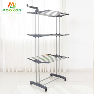 Hot Sale 3 Tiered Foldable Multipurpose Hanging Cloth Rack Drying Clothes Rack 