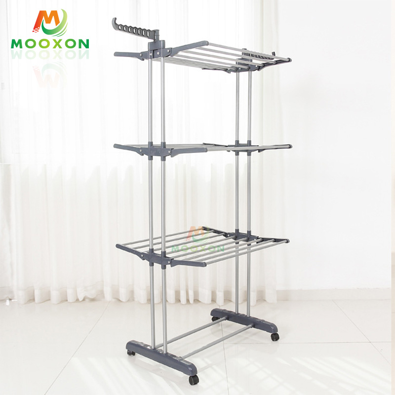 Hot Sale 3 Tiered Foldable Multipurpose Hanging Cloth Rack Drying Clothes Rack 
