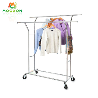 Metal Adjustable Display Case Clothes Display Shelf Hanging Clothes Rack 