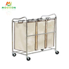 3 Bag Laundry Hamper Sorter Rolling Heavy Duty Casters Pantry Organizer Trolley Cart 