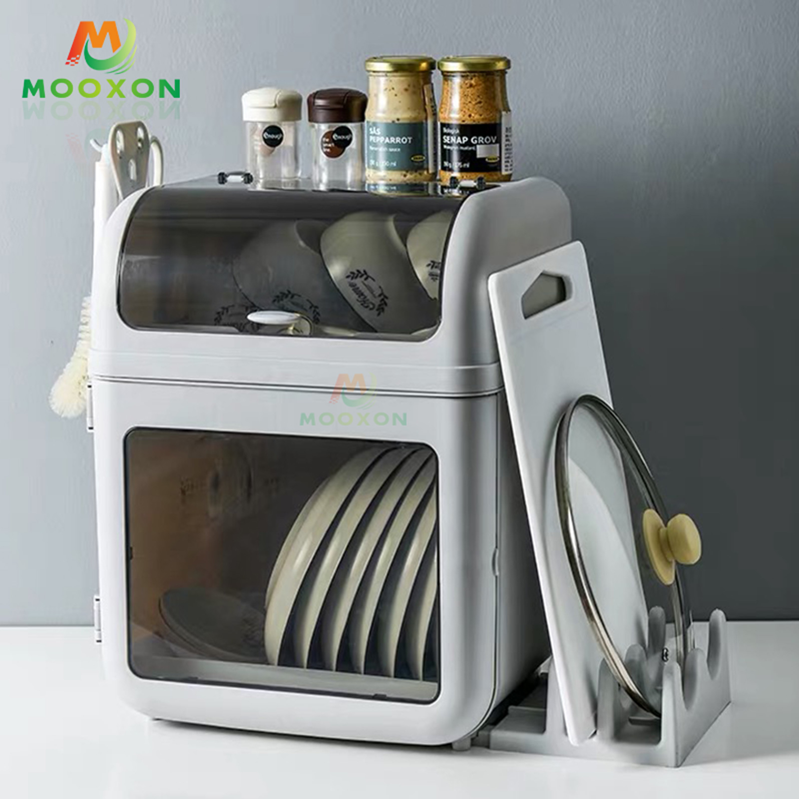 Home Kitchen Storage Stand Box Organizer Plate Dishware Drainer Plastic Dish Drying Rack