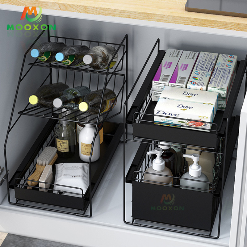 Home Organizer Storage Basket Drawer Stretch Cabinet Expandable Under The Sink Rack 