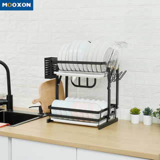 Home Kitchen Storage Shelf Foldable Stainless Steel Dish Rack 