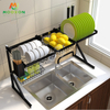 Stainless Steel Black Drying Holders Kitchen Storage Over The Sink Dish Drainer Rack
