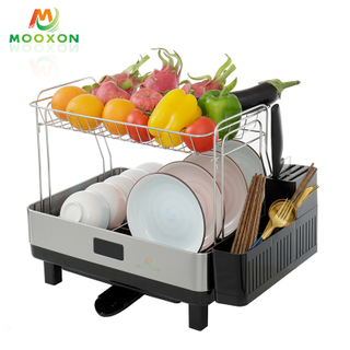 Black Standing Kitchen Drying Bowl Holder Dish Drainer Rack