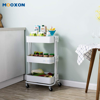 Home Kitchen Organizer Mesh Rolling Tool Food Cart Hand Trolley