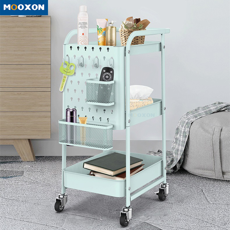 Carbon Steel Office Cabinet Cosmetic Storage Trolley Cart With Wheels