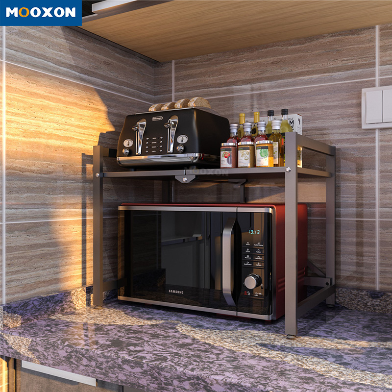 Installation-free Folding Kitchen Dishwasher Rack Microwave Shelf