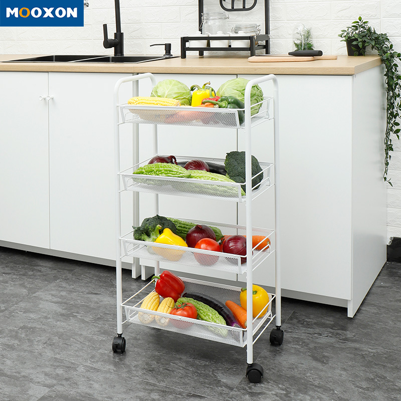Modern 3-Tier Multifunction Metal Utility Rolling Cart