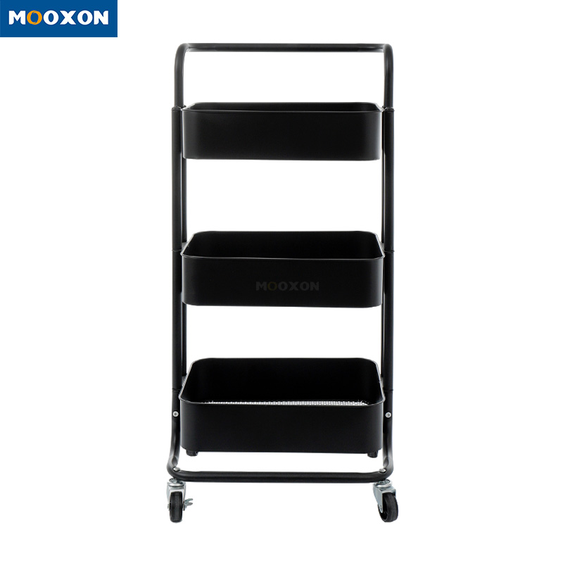 3 Tier Multi-Function Kitchen Rolling Organizer Hotel Service Storage Rack Trolley Cart