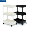 Rolling Shelves Service Cart Mesh Basket Kitchen Bathroom Storage Trolley 