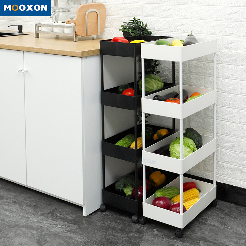 3 Tier Movable Home Kitchen Organizer Shelf Storage Rack RollingTrolley Cart