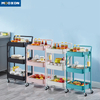  3 Tier Bathroom Stand FoldableTrolley Rolling Storage Organizer Rack 