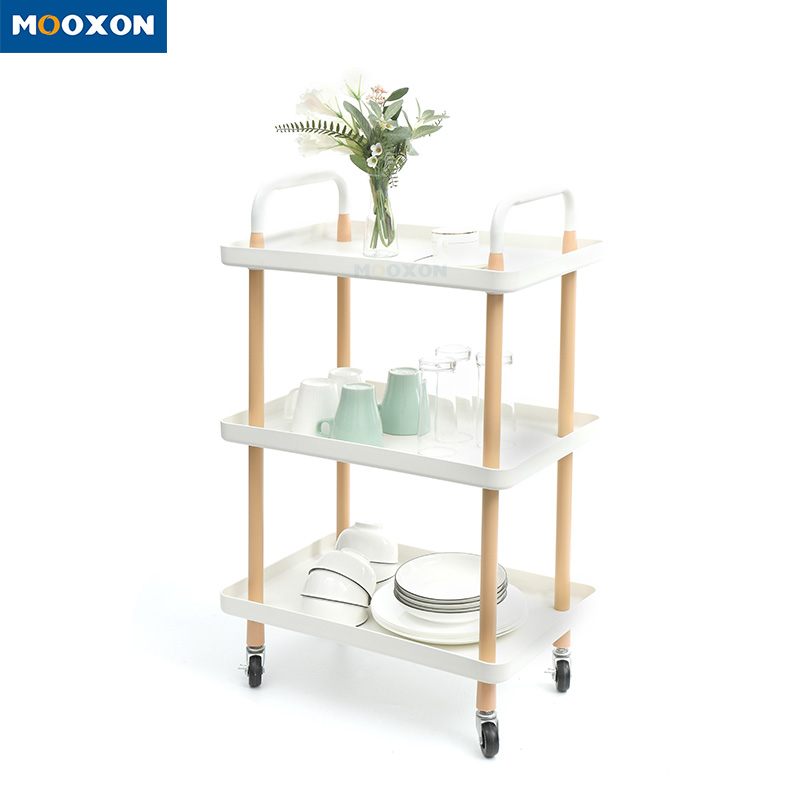 Metal 3 Tier Rolling Storage Rack Home Kitchen Service Trolley Carts 