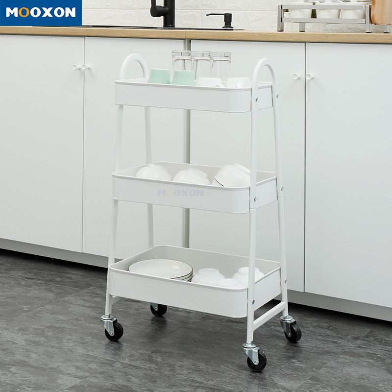 Contracted Kitchen Organizer Four-Wheel In Hand Cart Trolley Home Storage 