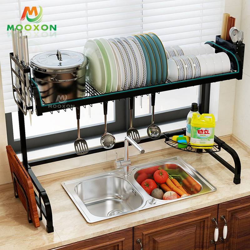 Dish Drainer Rack Holder Black Stainless Steel Kitchen Sink Rack 