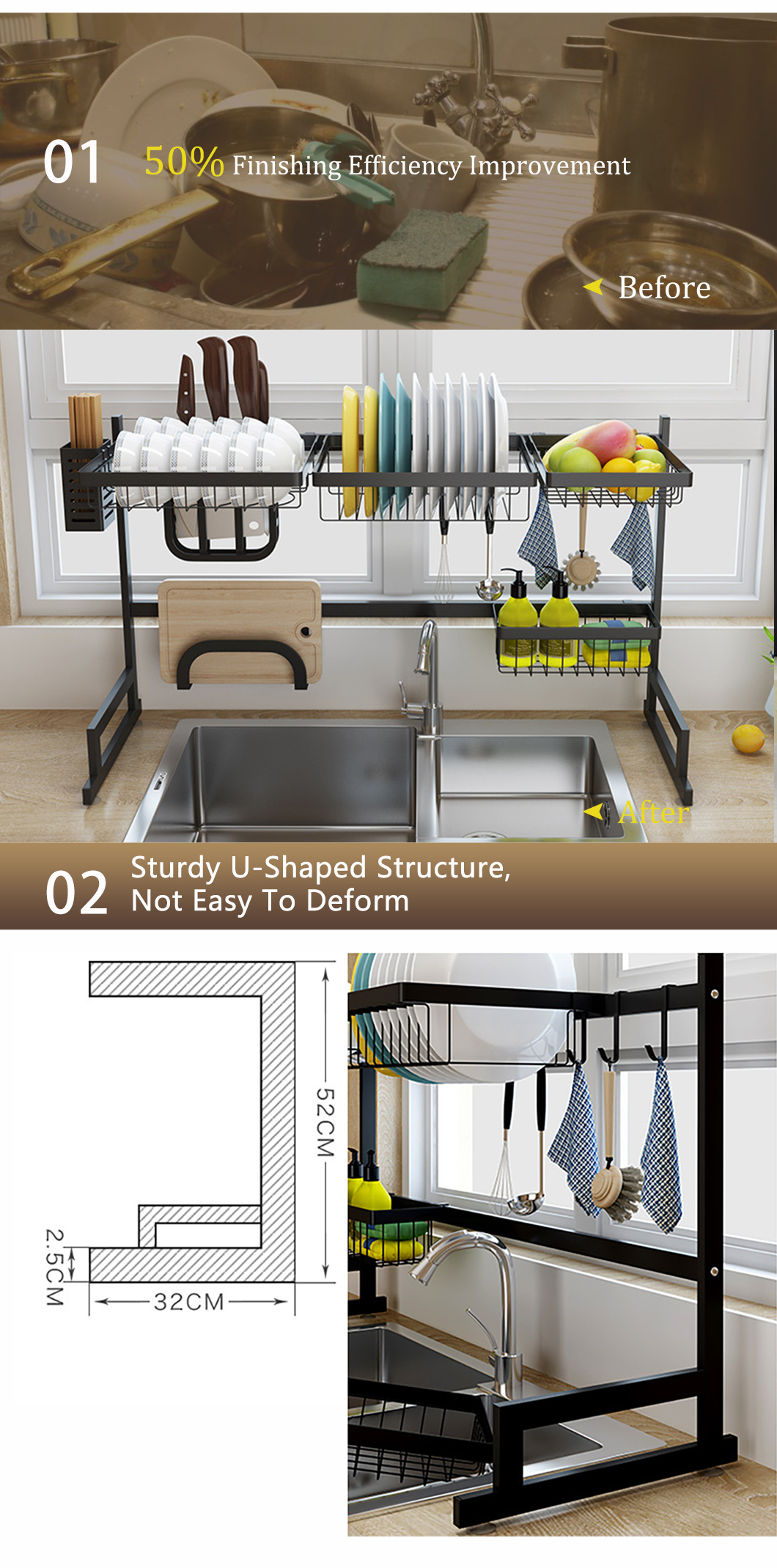 Over Sink Dish Drying Rack (5)