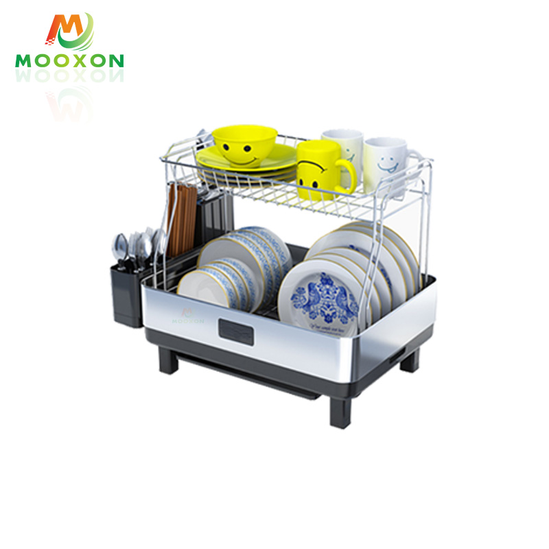 Black Standing Kitchen Drying Bowl Holder Dish Drainer Rack