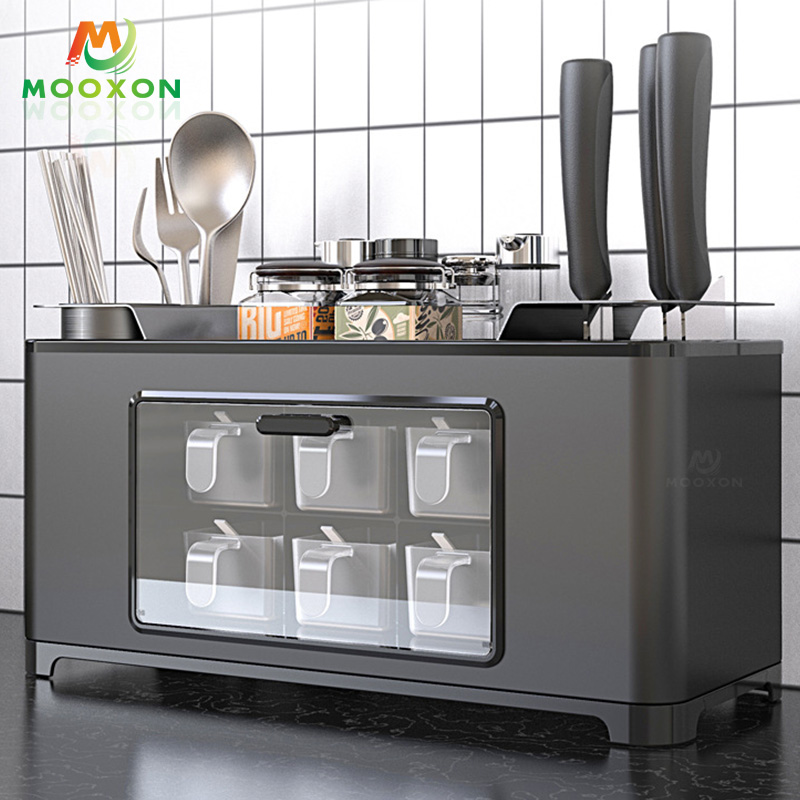 New Design Kitchen Countertop Multi-Function Seasoning Storage Box Spices Racks 