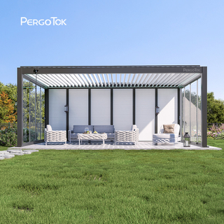 PergoTok Modern Custom Sunroom Louvered Roof Motorized Pergola