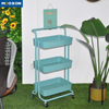3 Tiers Metal Service Shelf Storage Rack Rolling Trolley Cart With Handles