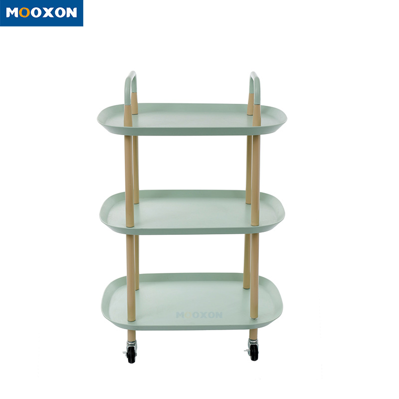 3-Tier Metal Rolling Utility Cart Heavy Duty Mobile Storage in Hand Cart Trolley