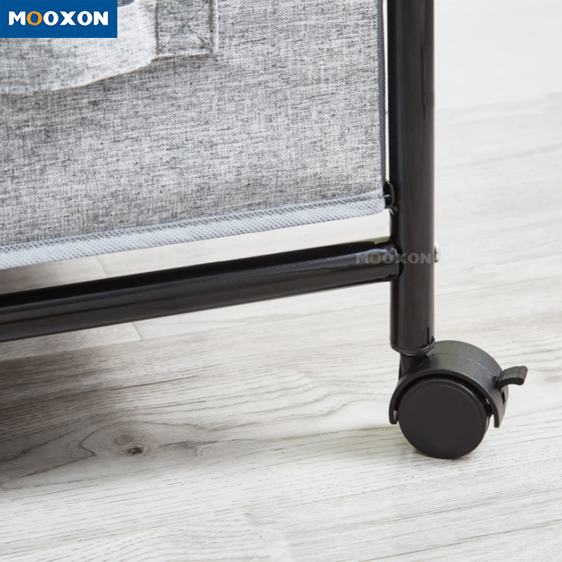 Multifunctional 4 Drawer Modern Fabric Storage Black Bedside Table Organizer Unique Nightstands