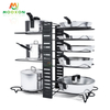 High Quality Adjustable Pot Organizer Kitchen Storage Holder Standing Type Pan Rack 