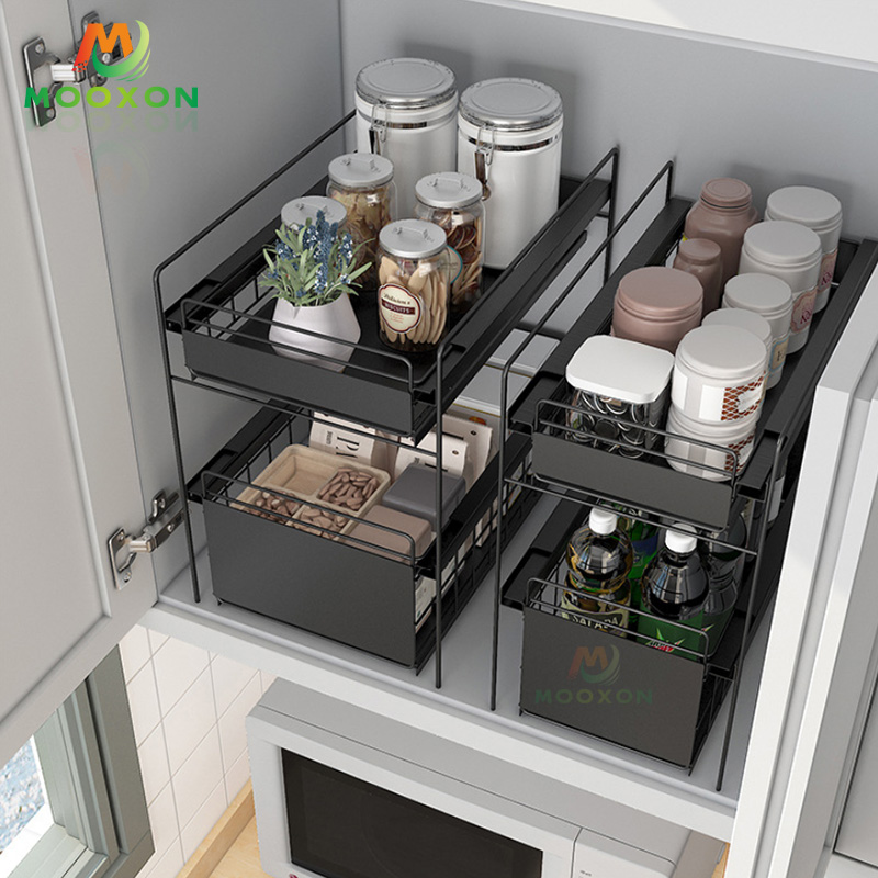 Expandable Metal Towel Storage Stand Under Sink Organizer Rack For Bathroom