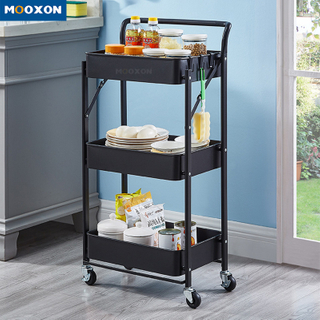 Foldable Rolling Cart Kitchen Furniture Trolley Organizer Home Office Storage Holder 