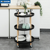 3 Tiers Bathroom Stand Trolley Rolling Storage Rack With Wheels 