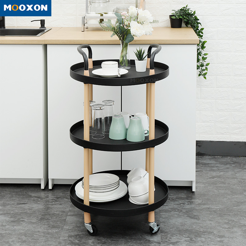 3 Tiers Bathroom Stand Trolley Rolling Storage Rack With Wheels 