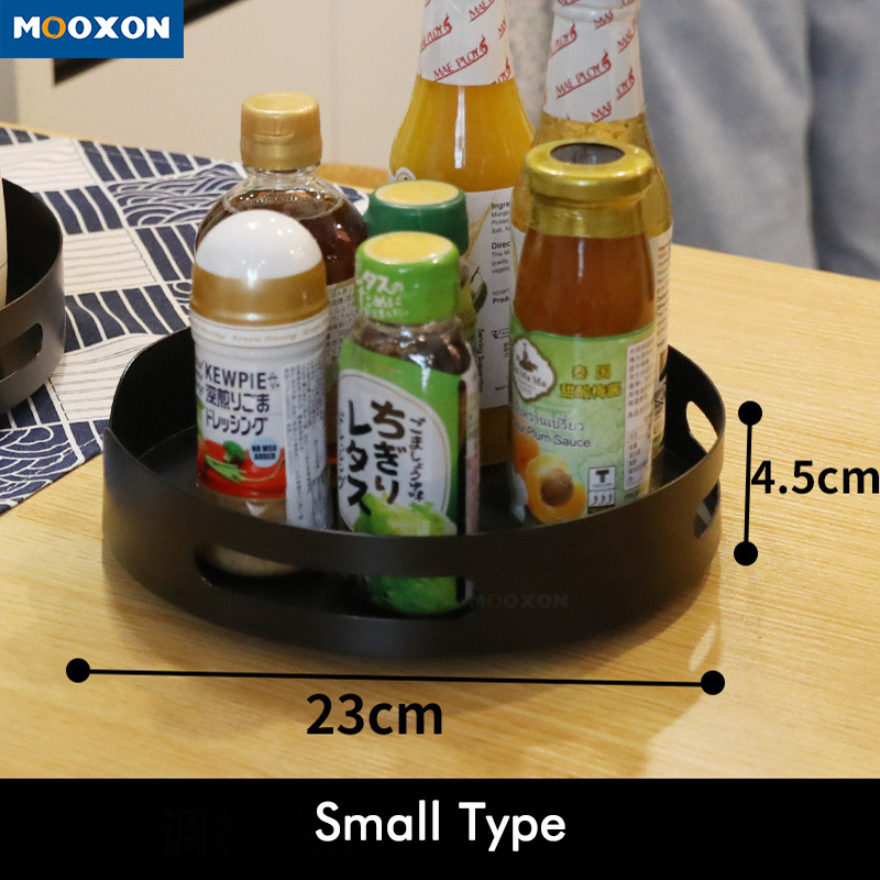 2 Tier Rotatable Storage Shelf Stainless Steel 360 Rotating Spice Holder Rack 