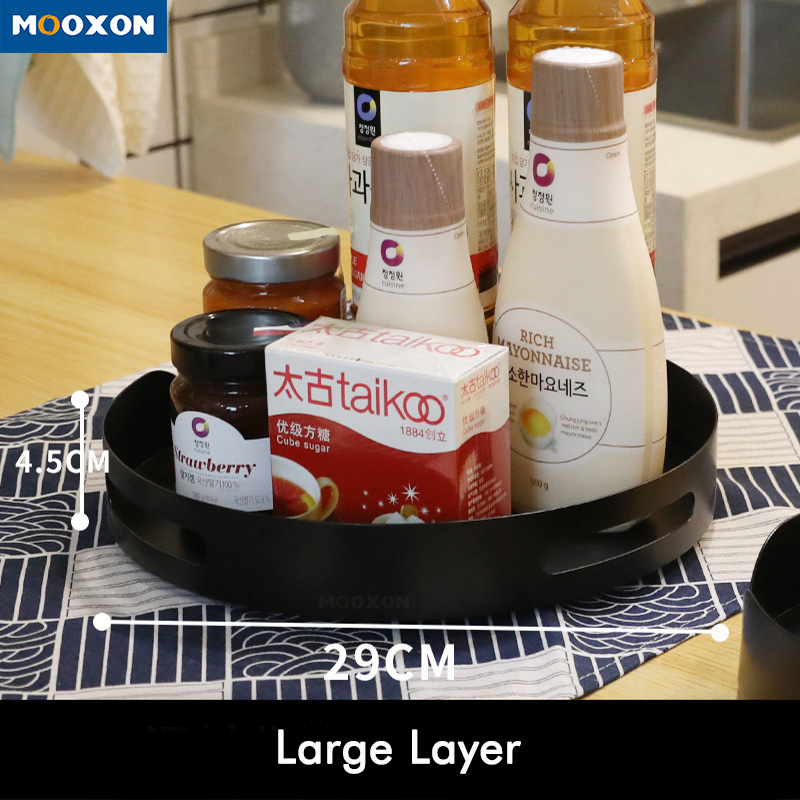 2 Tier Rotatable Storage Shelf Stainless Steel 360 Rotating Spice Holder Rack 