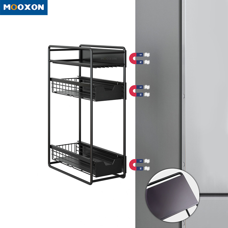 High Quality Magnet Wall-mounted Refrigerator Side Storage Rack Magnetic Shelf 