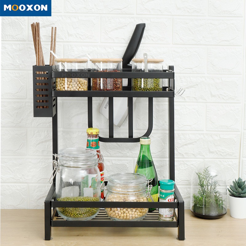 Adjustable Multipurpose Stainless Steel Standing Shelf Spice Rack Set 