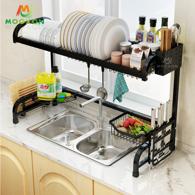 Dish Drainer Rack Holder Black Stainless Steel Kitchen Sink Rack 